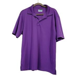 Pga Tour Golf Polo Purple Mens Shirt Collared Airflux Sport Size Large 